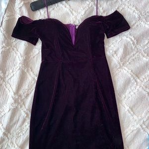 Velvet purple cocktail dress